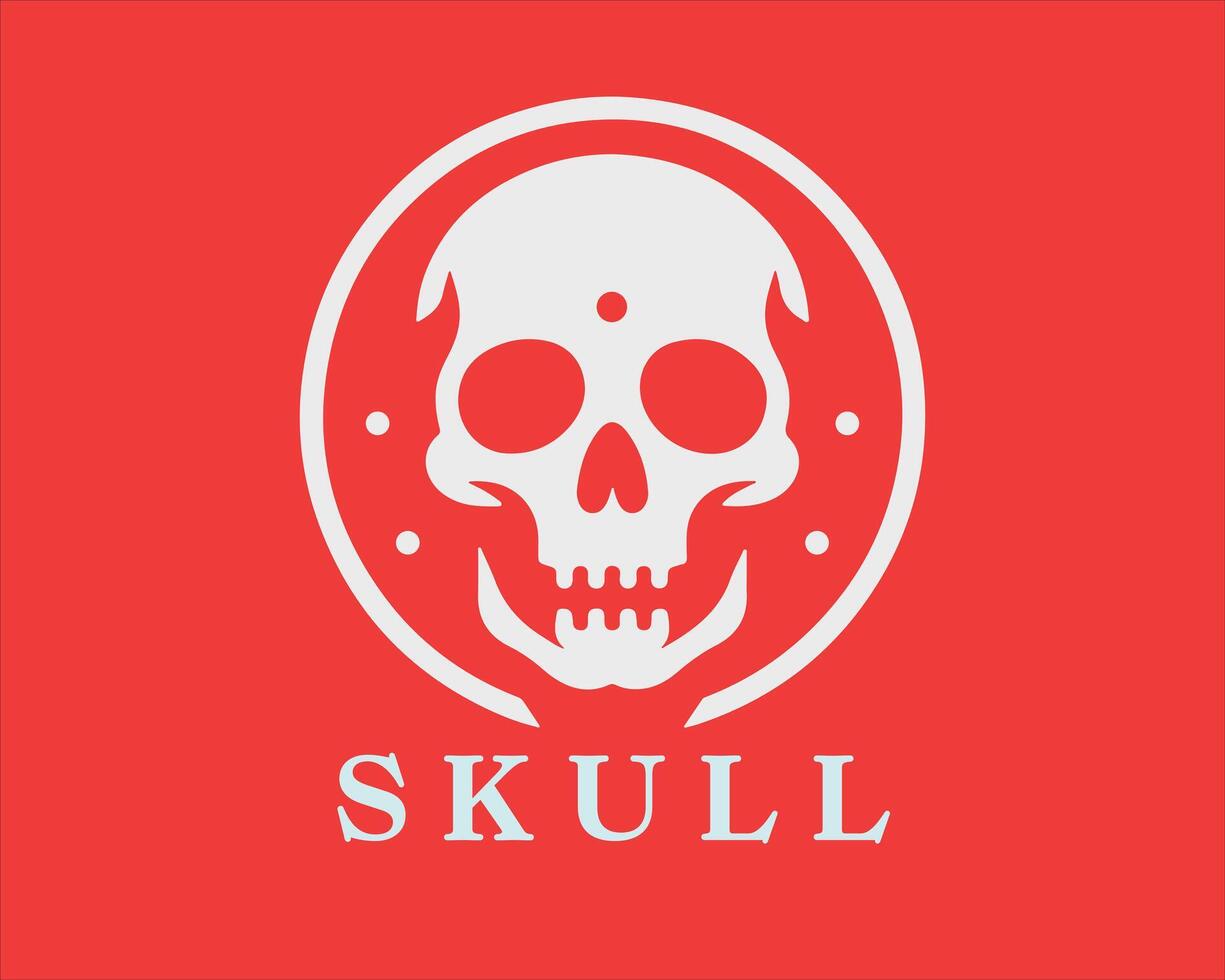 skull logo design icon vector