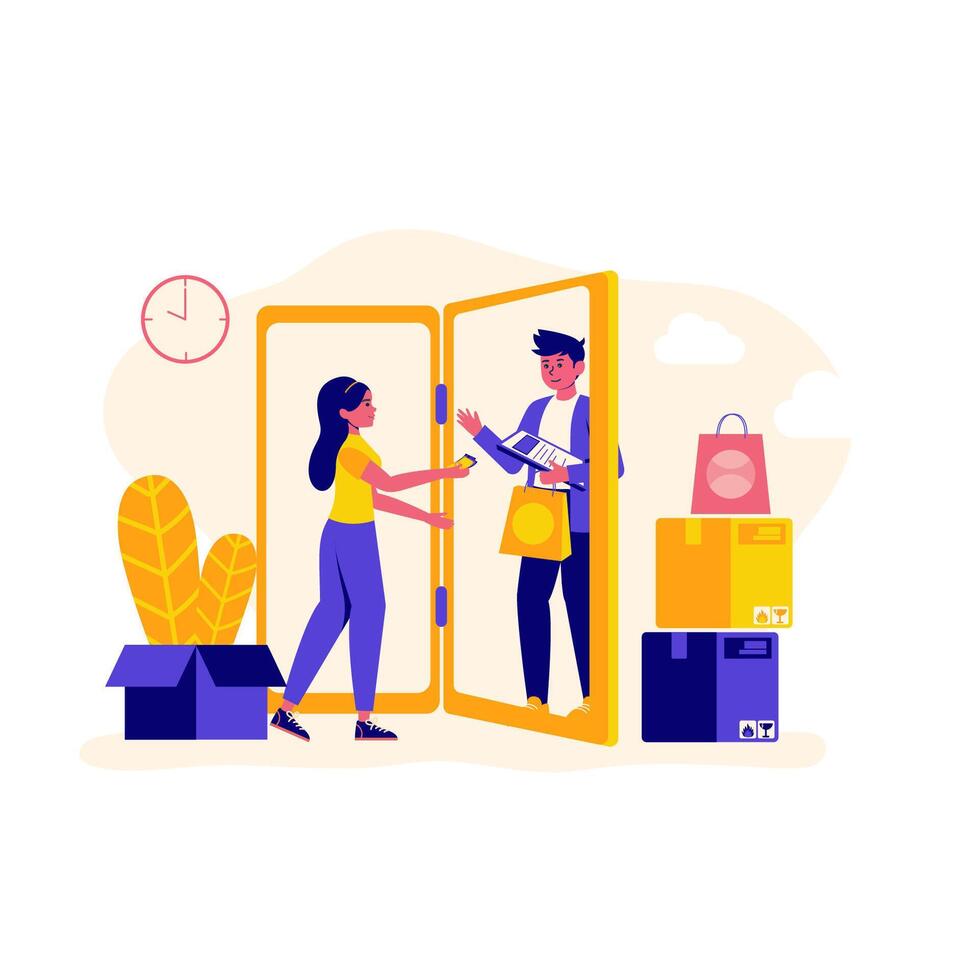 Cash on delivery abstract concept illustration. COD services, collect on demand, sale goods by mail order, full payment in cash, return to retailer, post office delivery abstract metaphor. vector
