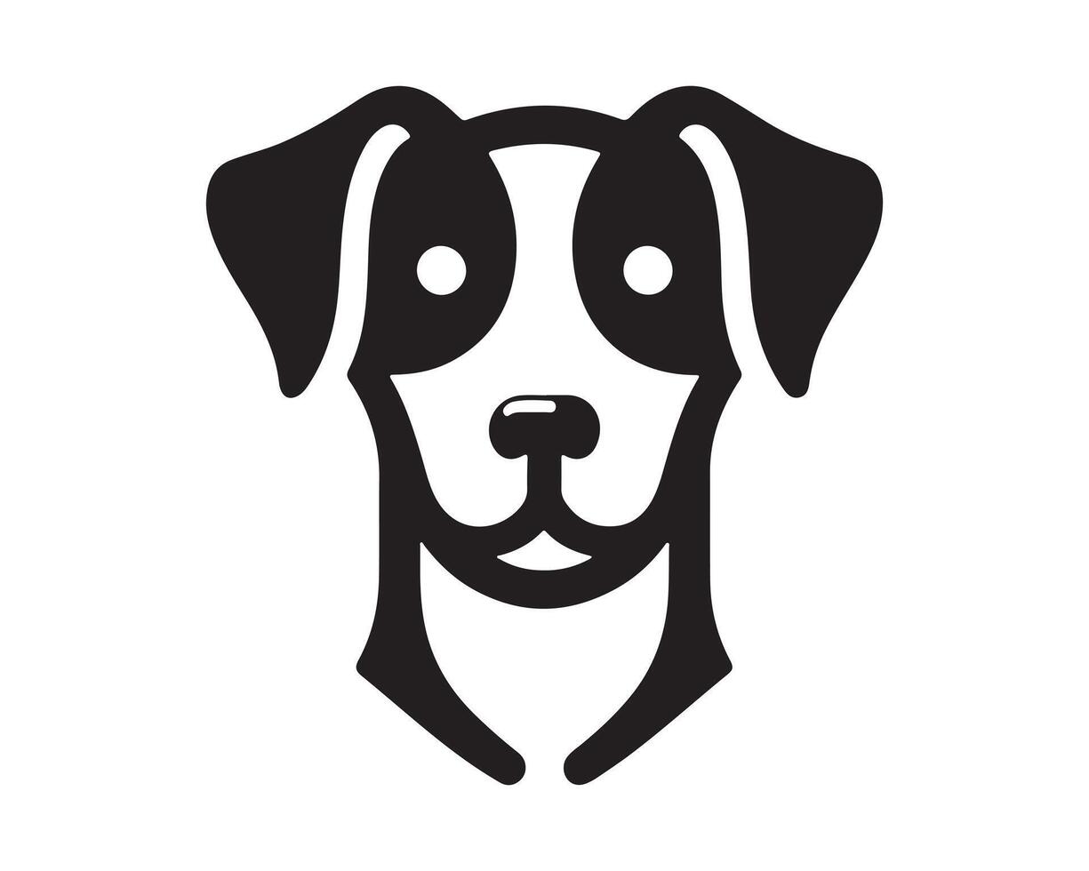 Dog Logo design template. Dog head icon illustration. Silhouette simple. vector