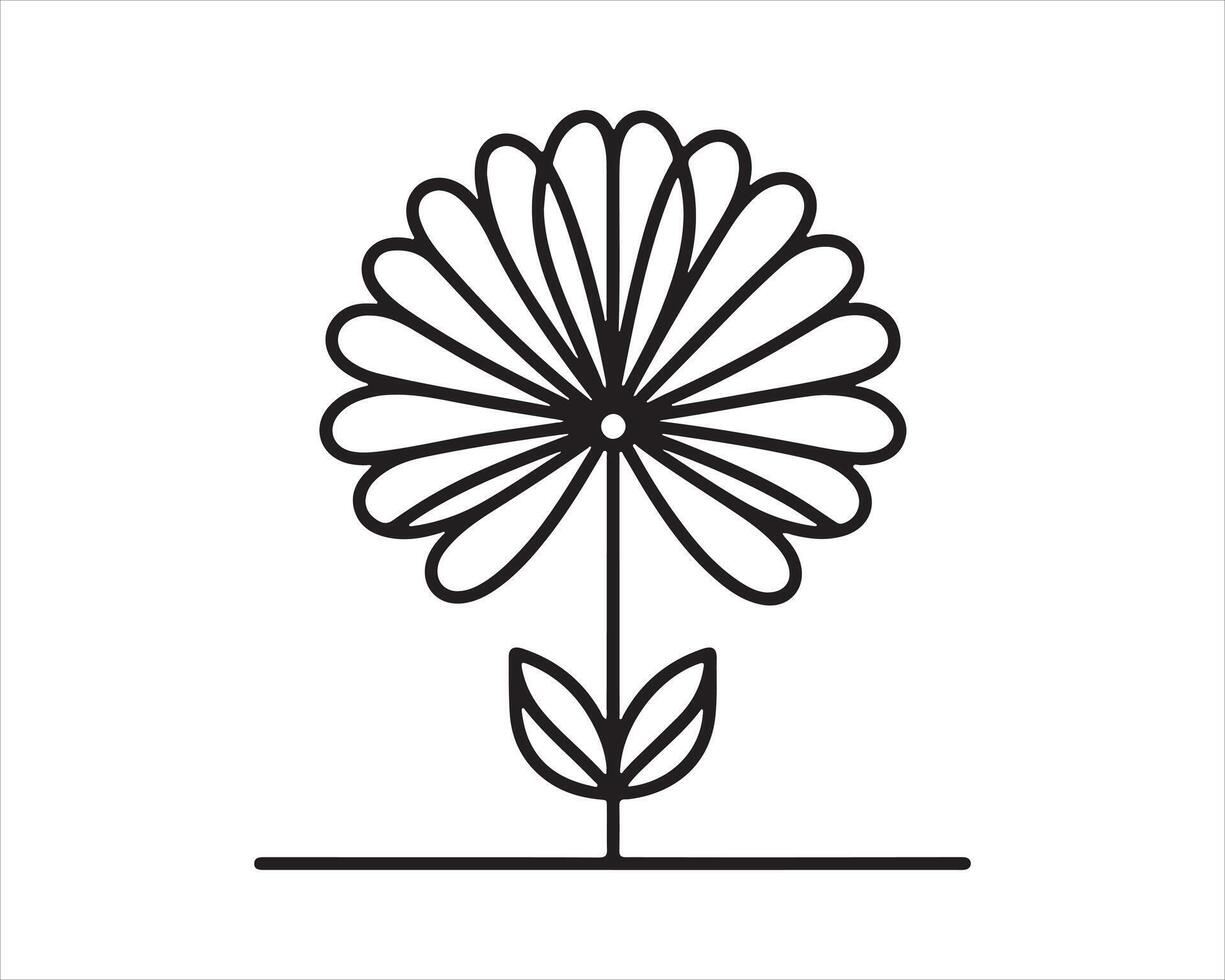 Linear Simple Floral Logo Design. sign icon logo vector