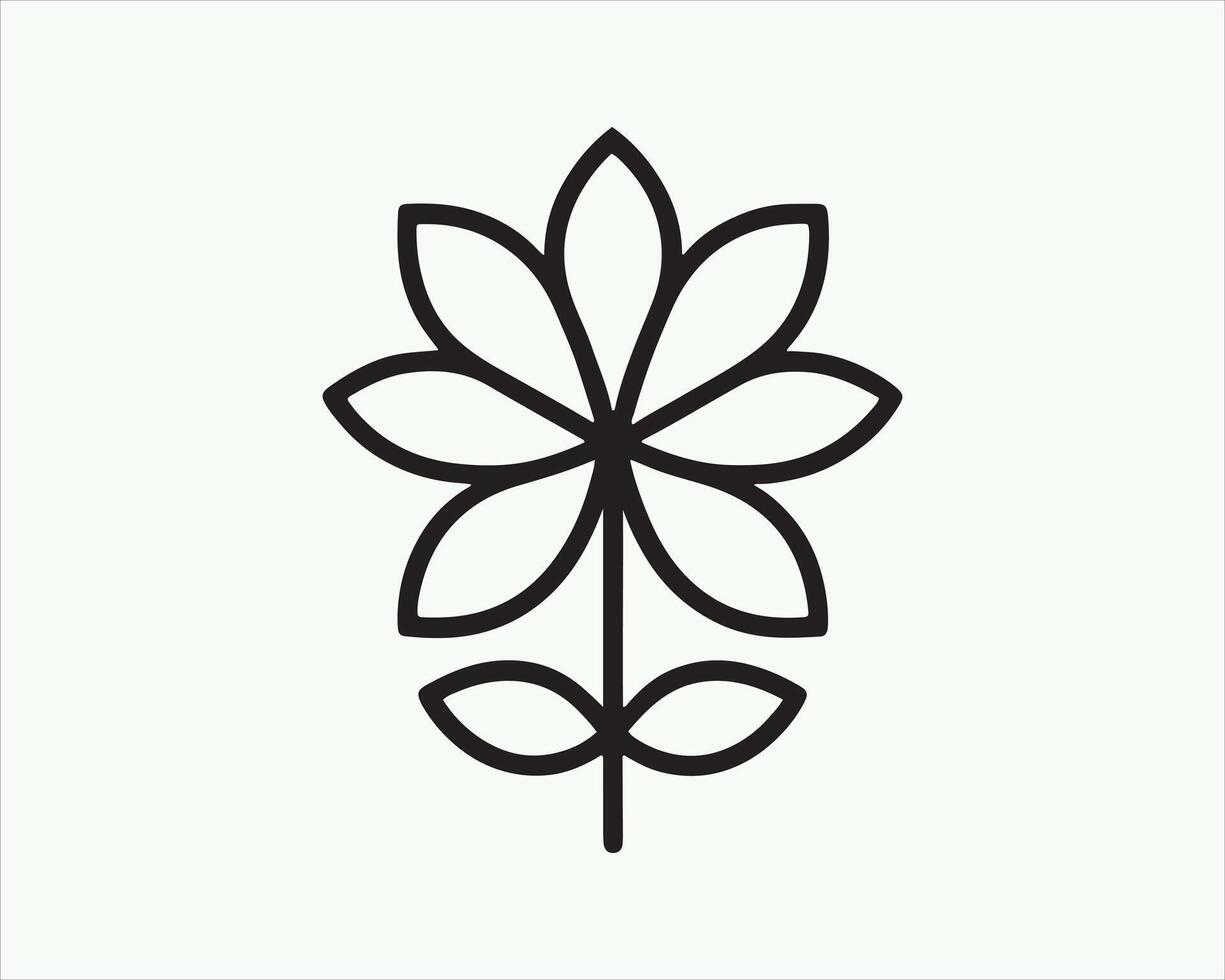 Linear Simple Floral Logo Design. sign icon logo vector
