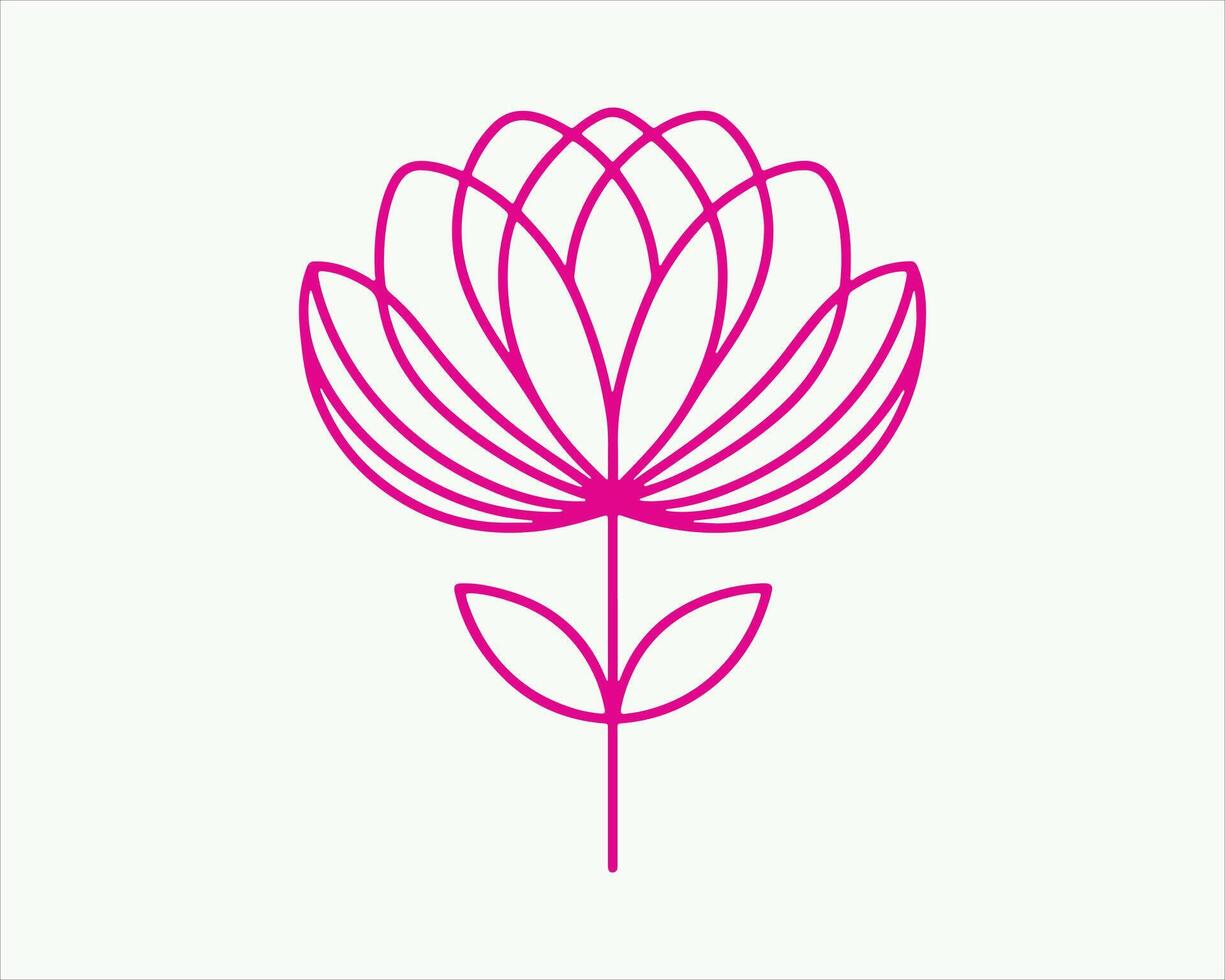 Line art Flower logo design vector
