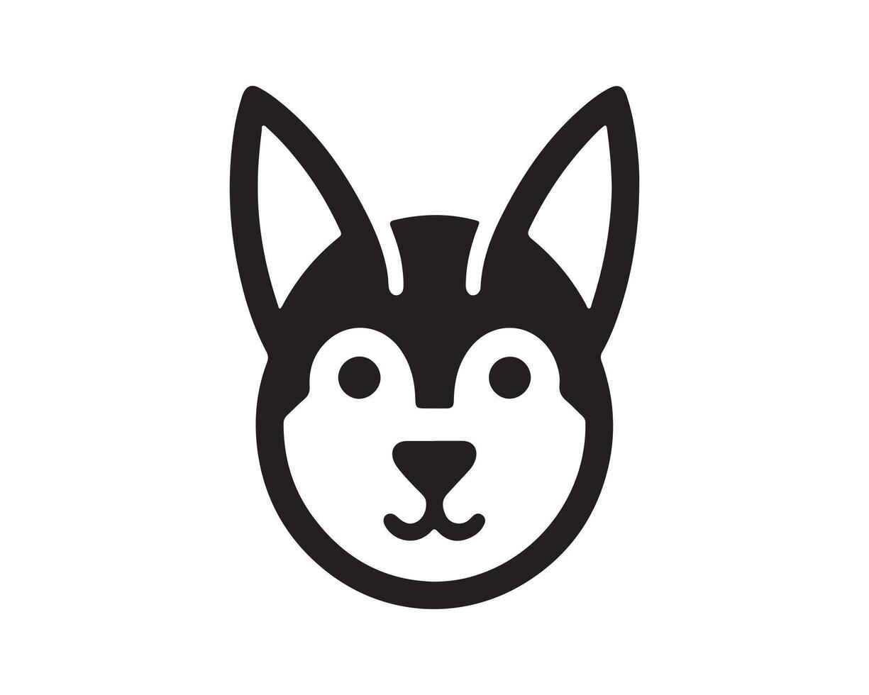 Dog Logo design template. Dog head icon illustration. Silhouette simple. vector