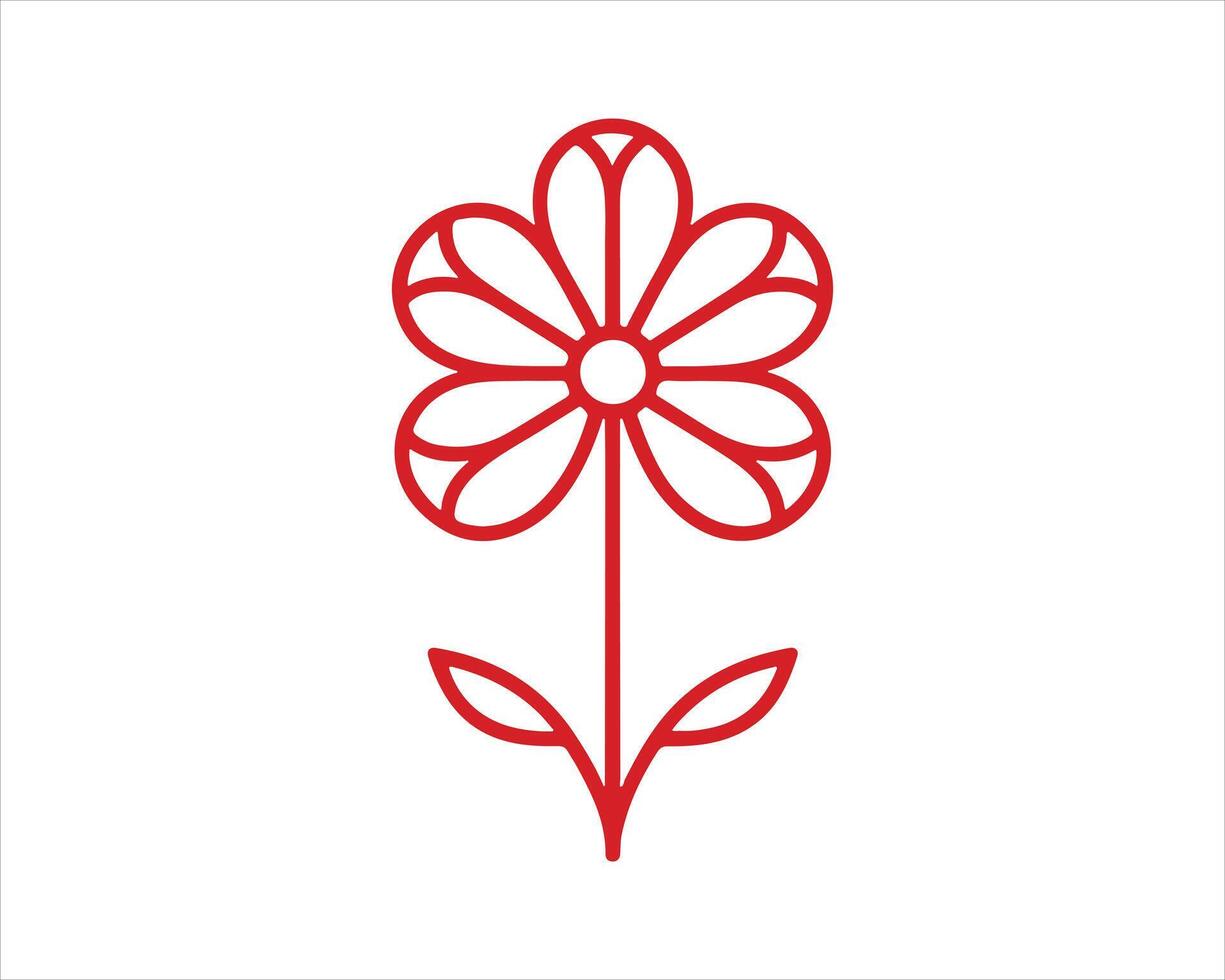 Linear Simple Floral Logo Design. sign icon logo vector