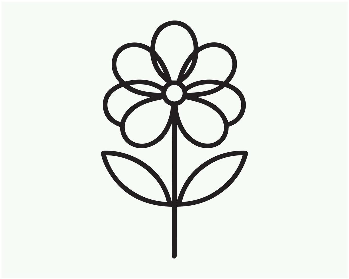 Linear Simple Floral Logo Design. sign icon logo vector