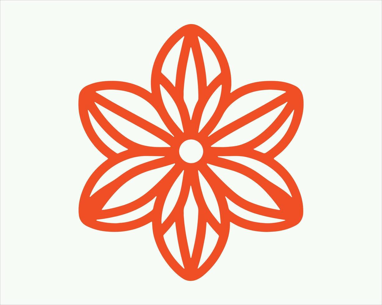 Line art Flower logo design vector