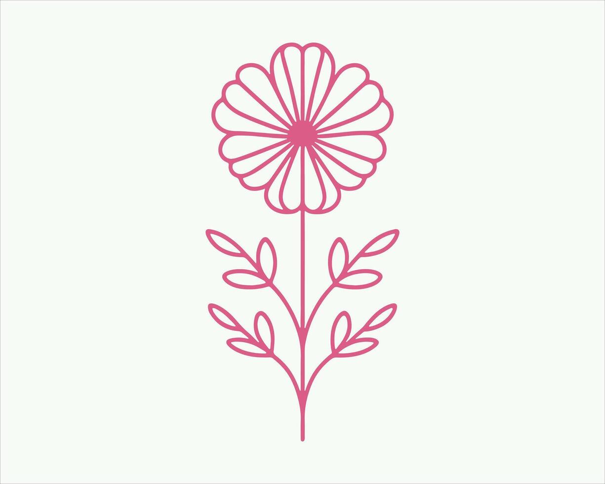 Line art Flower logo design vector