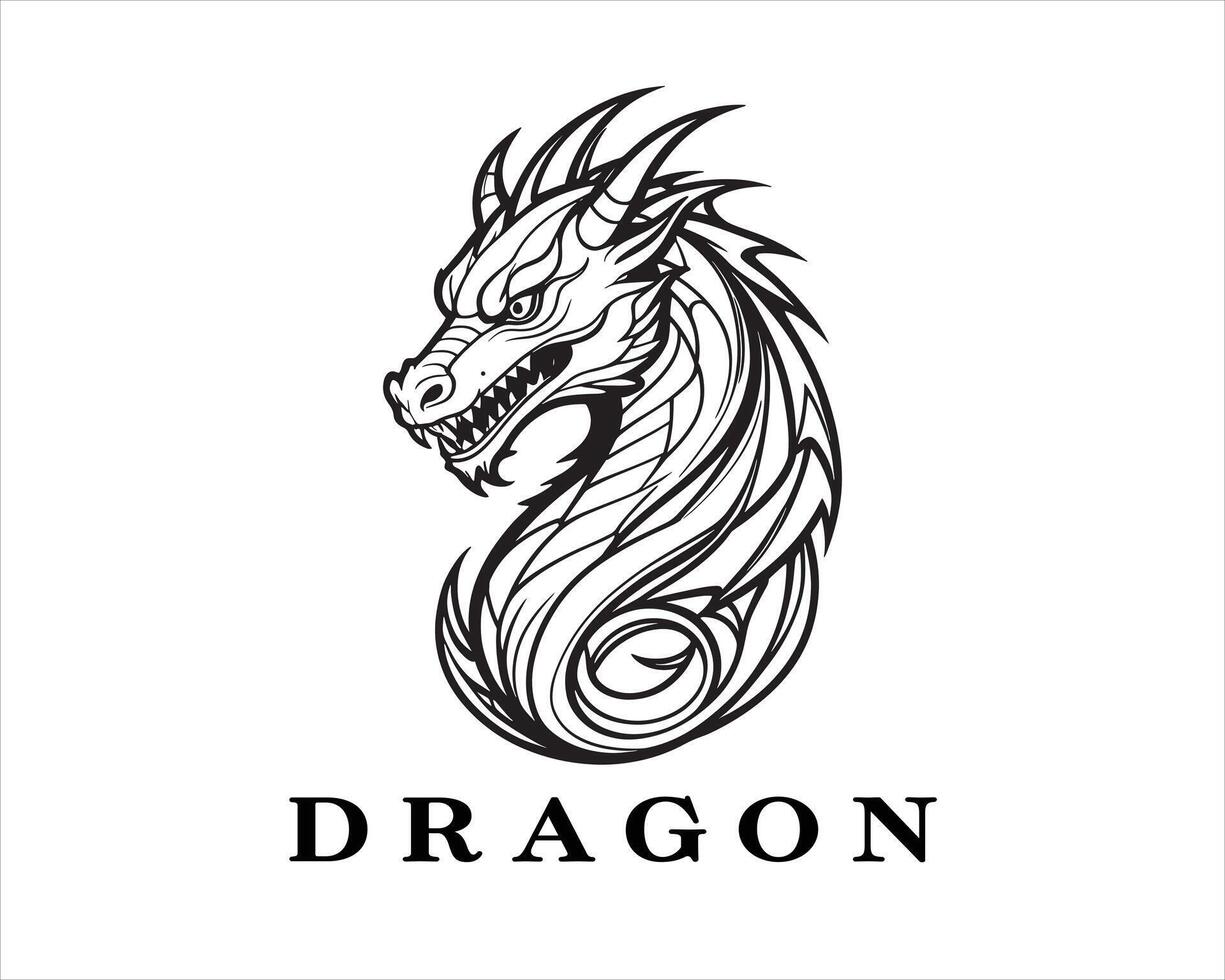 Dragon logo design template. vector