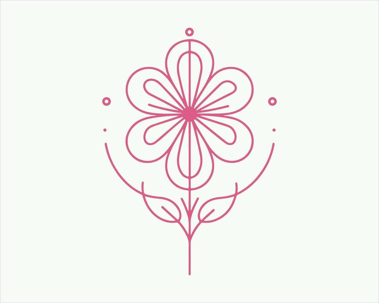Linear Simple Floral Logo Design. sign icon logo vector