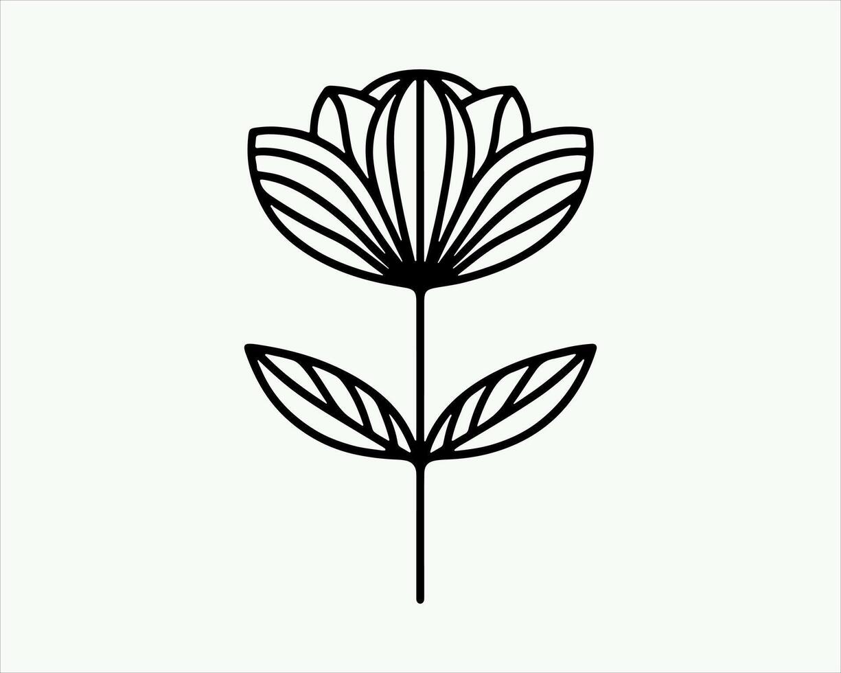 Linear Simple Floral Logo Design. sign icon logo vector