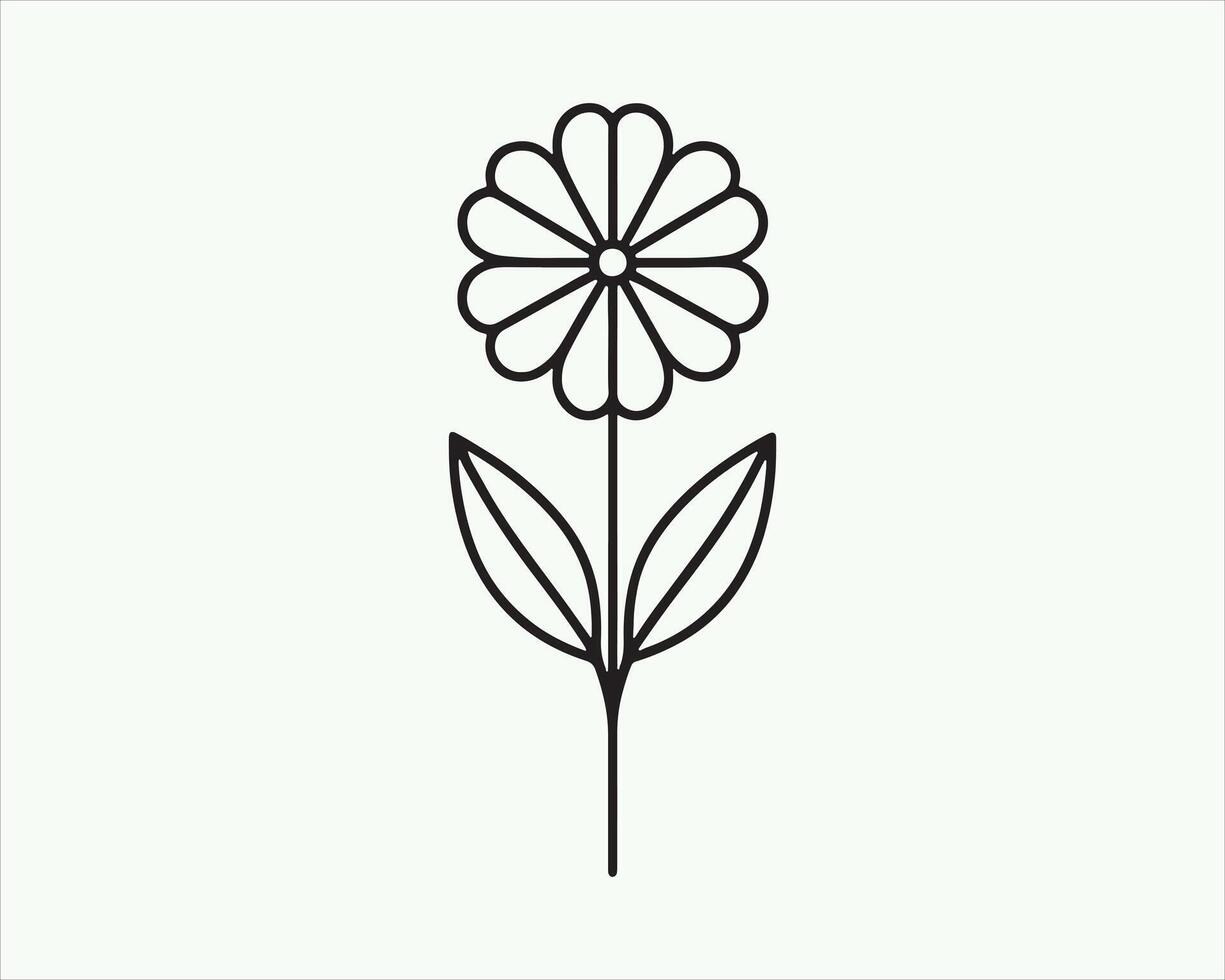 Line art Flower logo design vector
