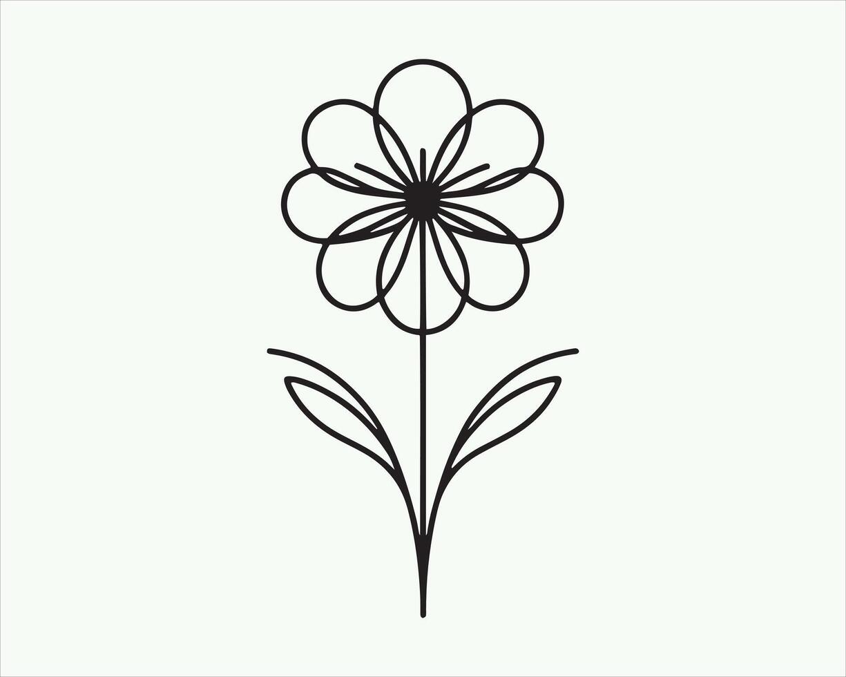 Linear Simple Floral Logo Design. sign icon logo vector