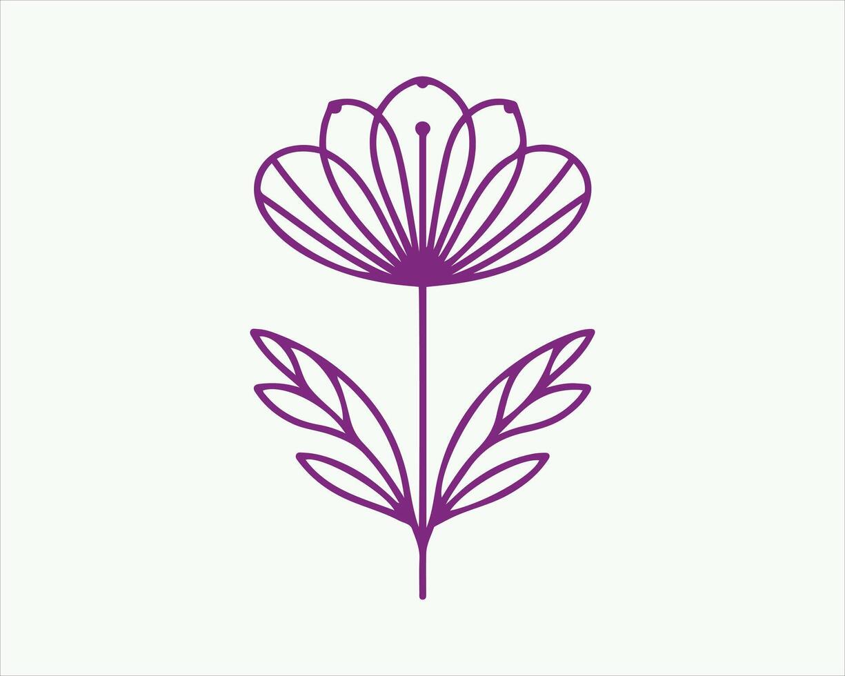Linear Simple Floral Logo Design. sign icon logo vector