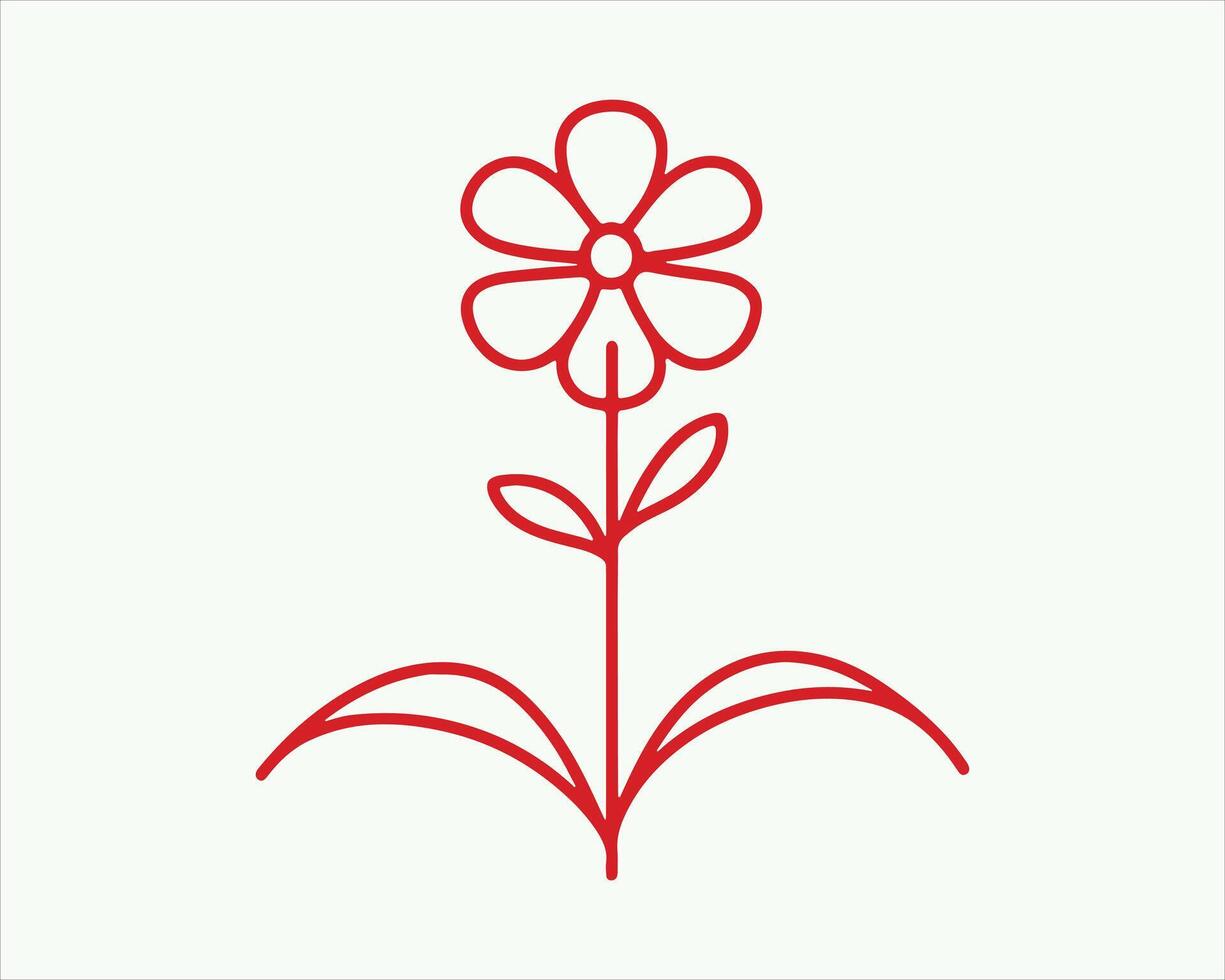 Line Art Flower Logo Design Icon Symbol Illustration. vector