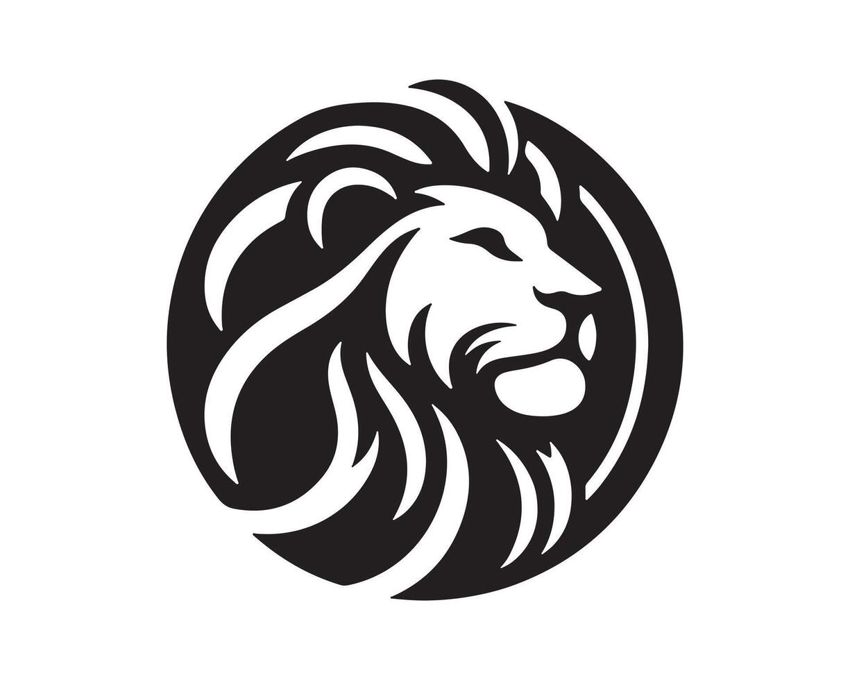 Lion Head Logo Design Template. Silhouette simple lion. vector