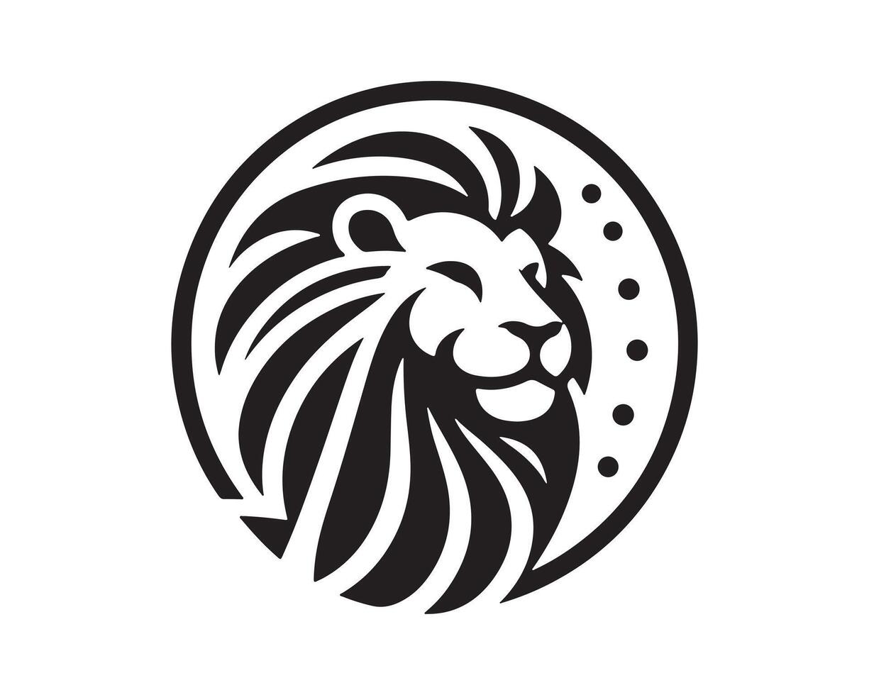 Lion Head Logo Design Template. Silhouette simple lion. vector