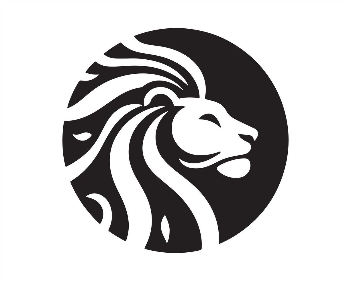 Lion Head Logo Design Template. Silhouette simple lion. vector