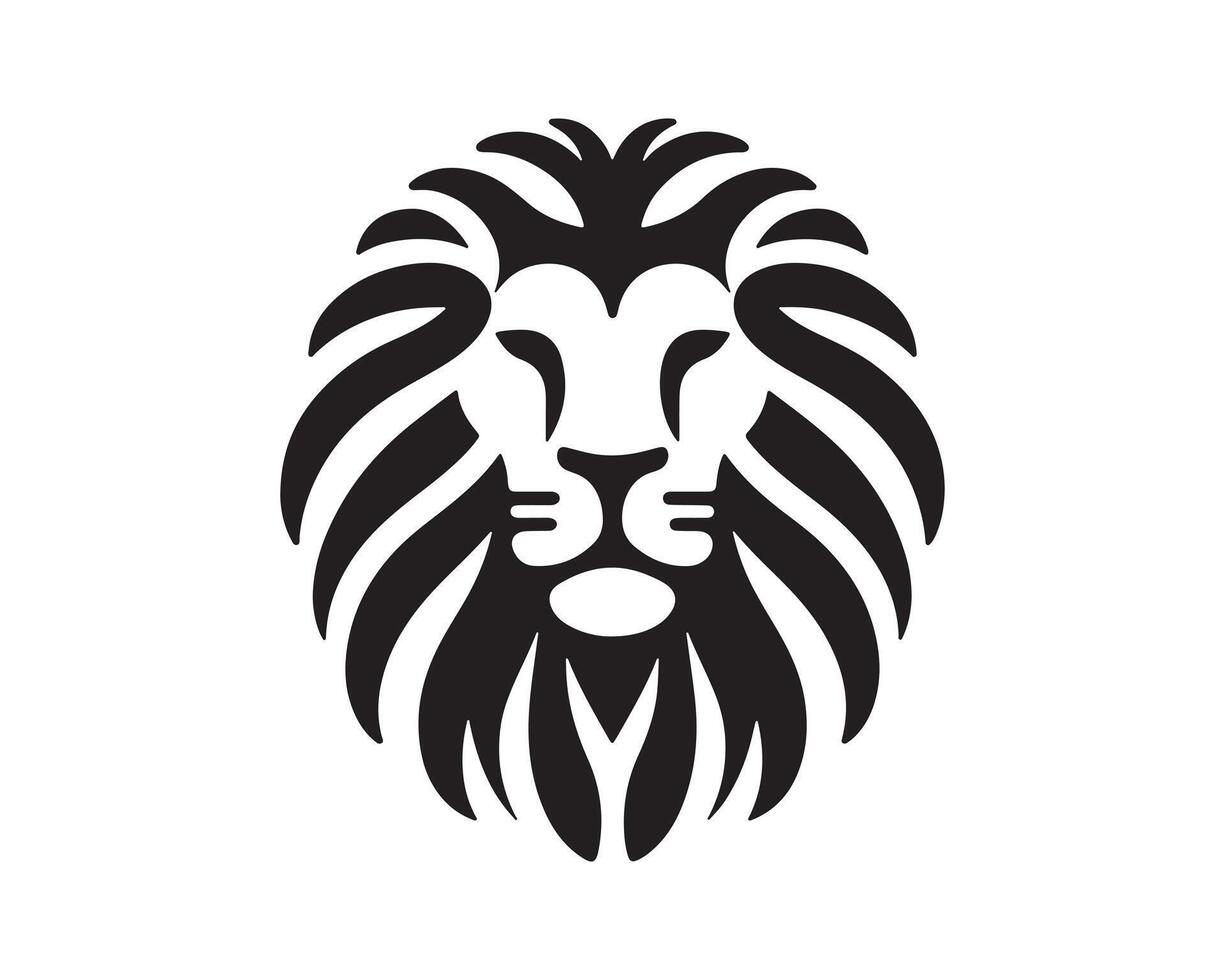 Lion Head Logo Design Template. Silhouette simple lion. vector