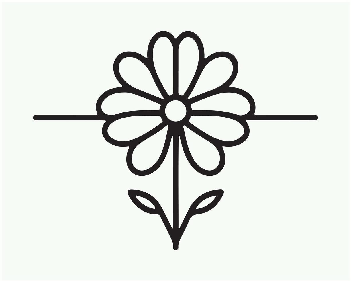 Line Art Flower Logo Design Icon Symbol Illustration. vector