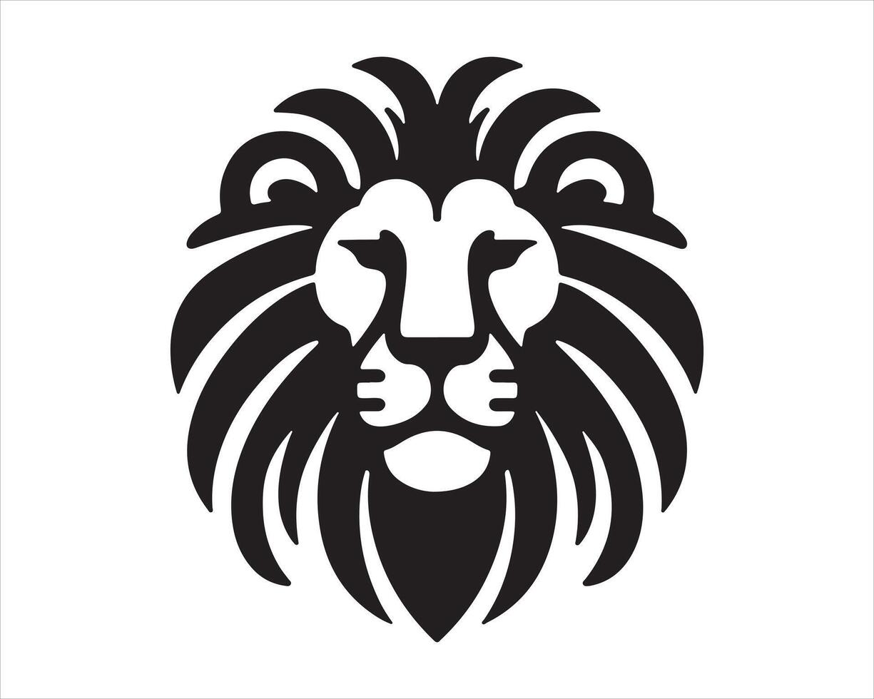 Lion Head Logo Design Illustration. vector
