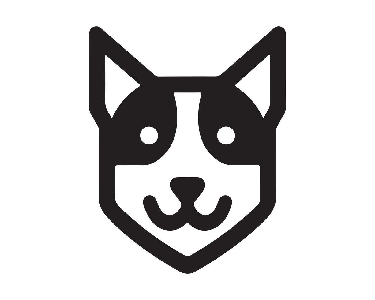 Dog Logo design template. Dog head icon illustration. Silhouette simple. vector