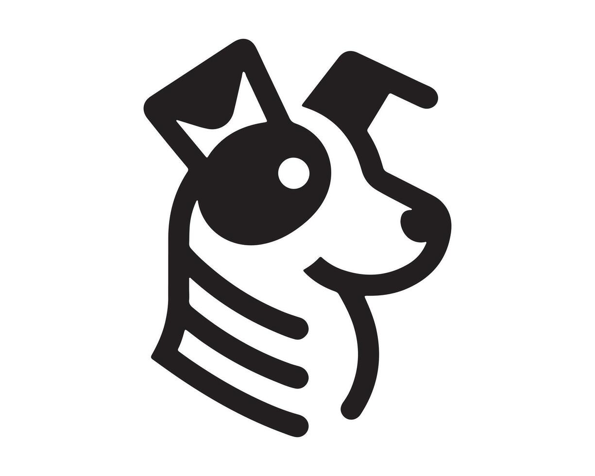Dog Logo design template. Dog head icon illustration. Silhouette simple. vector