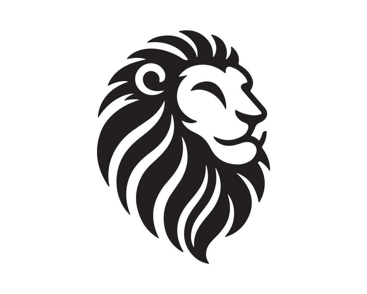Lion Head Logo Design Illustration. vector
