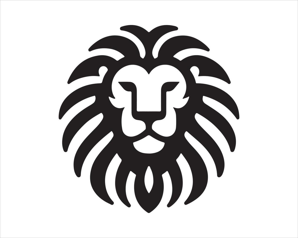 Lion Head Logo Design Illustration. vector