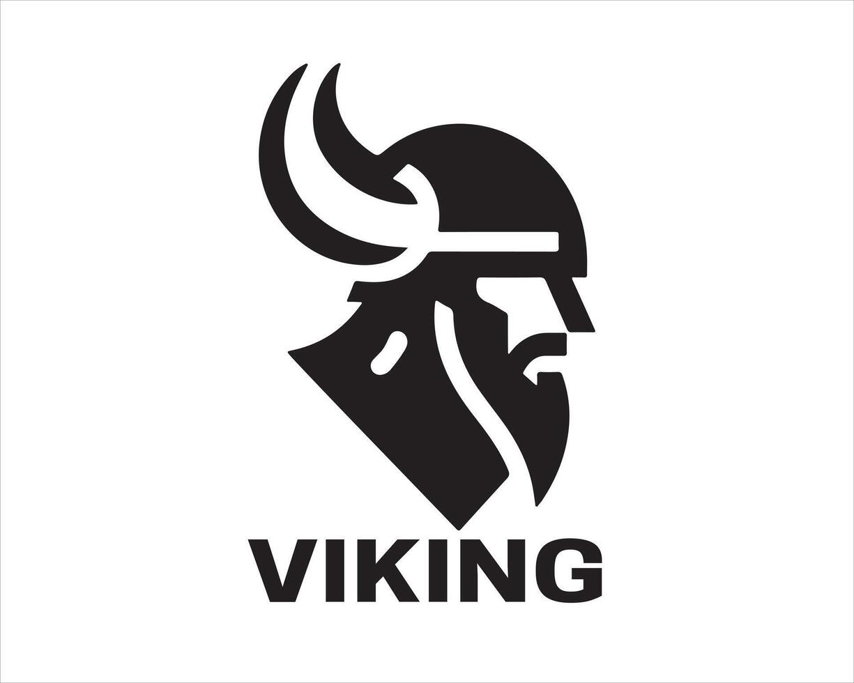 Viking Head Logo Design Icon Symbol Illustration. vector