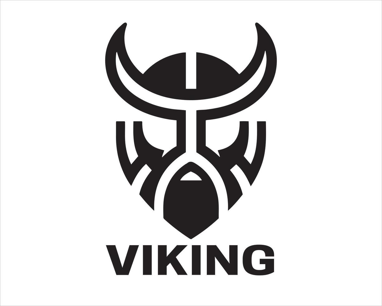 Viking Head Logo Design Icon Symbol Illustration. vector
