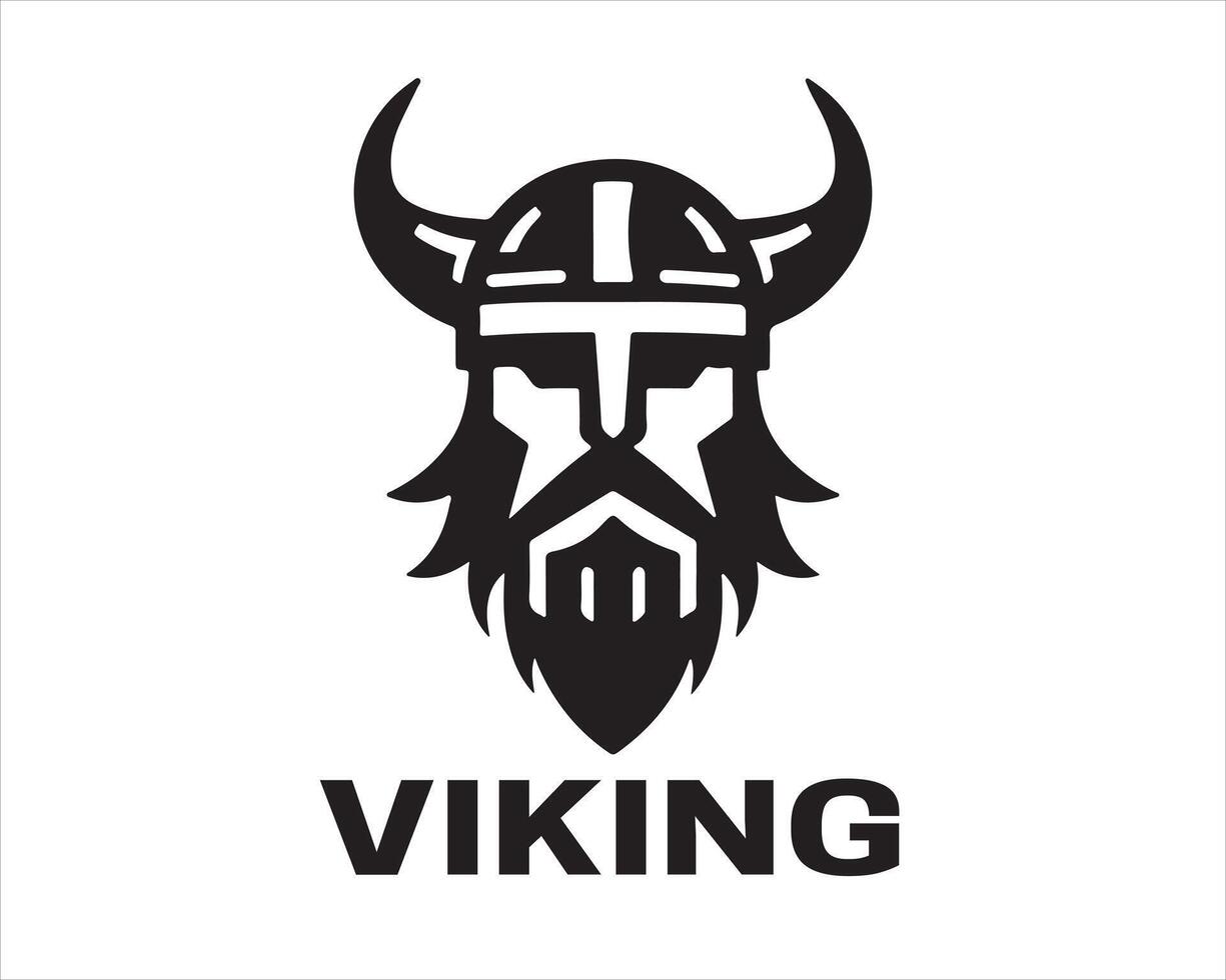 viking helmet logo design vector