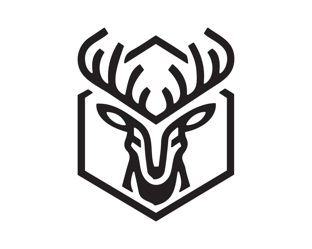Reindeer logo design icon symbol illustration vector