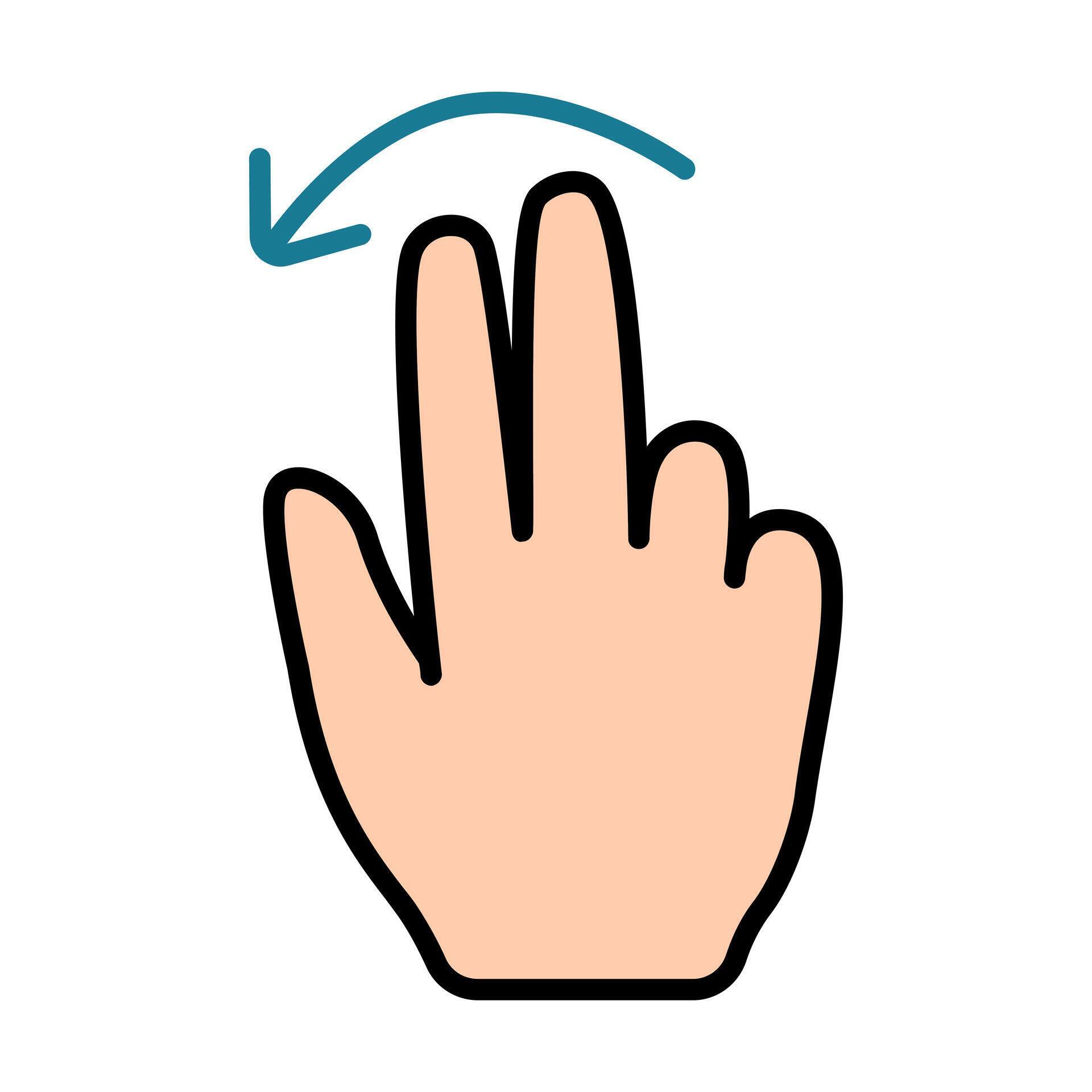 Touch pad icon. Index finger, doubleclick, decrease, increase, turn ...