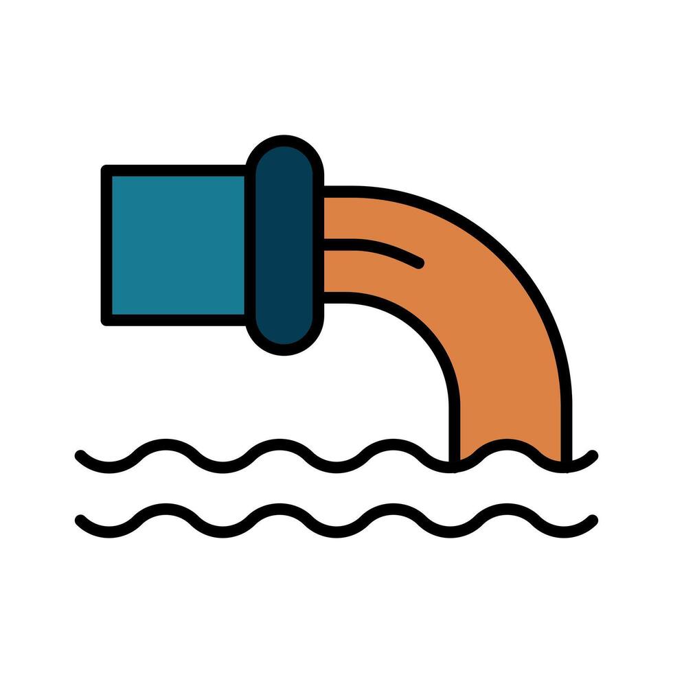 Sewage pipe line icon. Wastewater, disposal, drainage, pollution, water treatment, contamination, sewer, plumbing, environmental issue, waste management, sewage, pipe vector