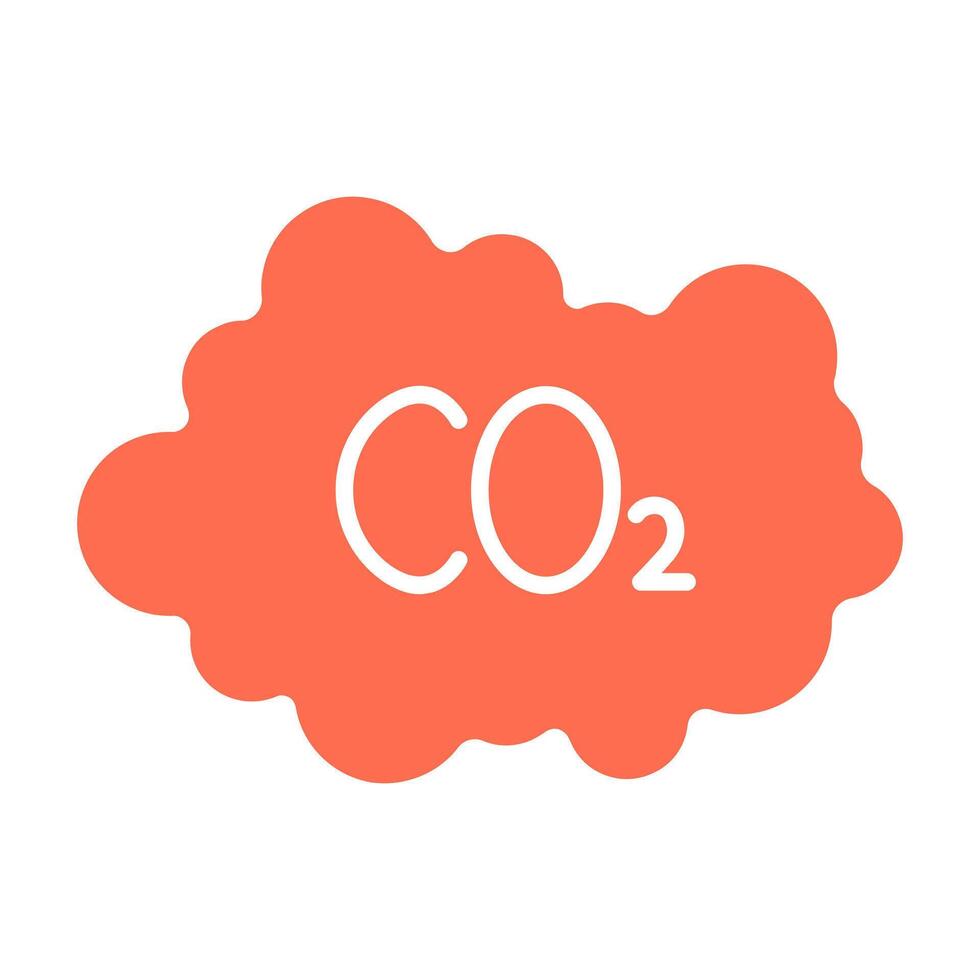 CO2 cloud line icon. Carbon dioxide, greenhouse gas, pollution, climate change, emission, environment, global warming, air quality, carbon footprint, atmosphere, CO2, cloud, pollution, gas vector