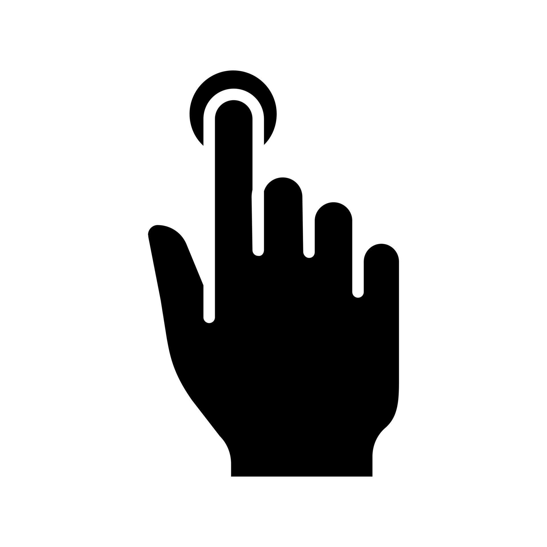 Touch pad icon. Index finger, doubleclick, decrease, increase, turn ...