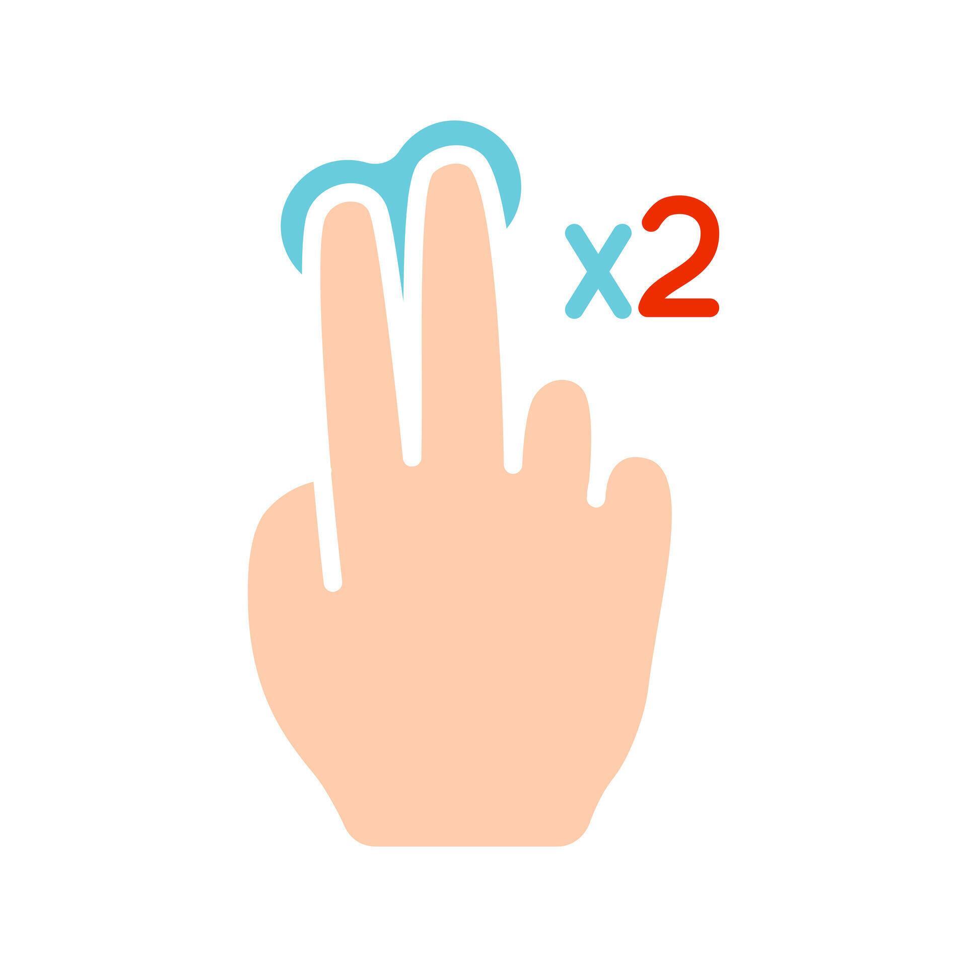 Touch pad icon. Index finger, doubleclick, decrease, increase, turn ...