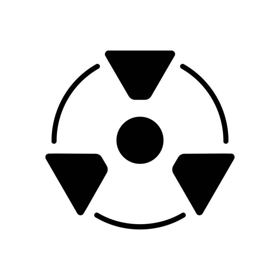 Radiation symbol line icon. Hazard, nuclear, warning, toxic, radioactive, contamination, danger, safety, alert, nuclear power, radiation exposure, environmental risk, hazard, symbol, radiation nuclear vector