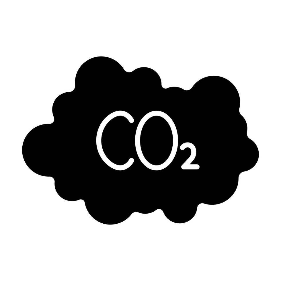 CO2 cloud line icon. Carbon dioxide, greenhouse gas, pollution, climate change, emission, environment, global warming, air quality, carbon footprint, atmosphere, CO2, cloud, pollution, gas vector