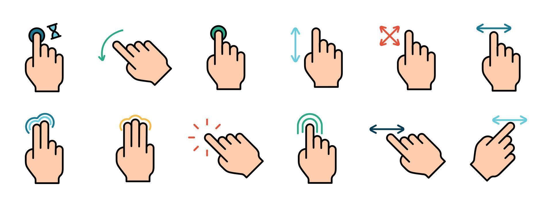 Touch pad icon. Index finger, doubleclick, decrease, increase, turn, rotation, approximation, press, Scrolling, click, arrow, sensor, turn. Zoom in, move, response time, x2 vector