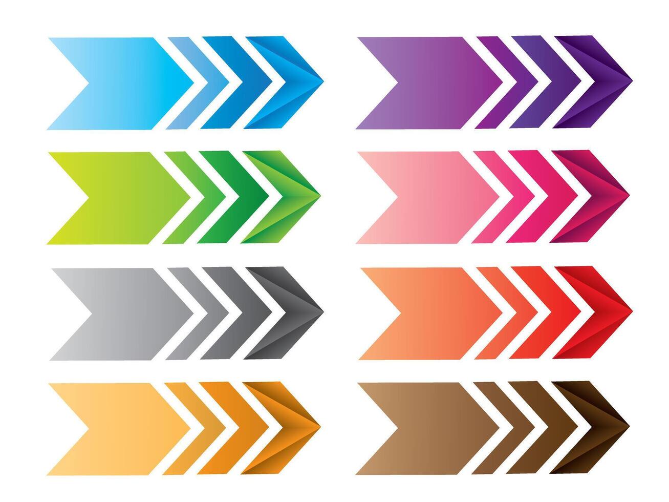 A set of colorful arrow pointers for direction illustration vector