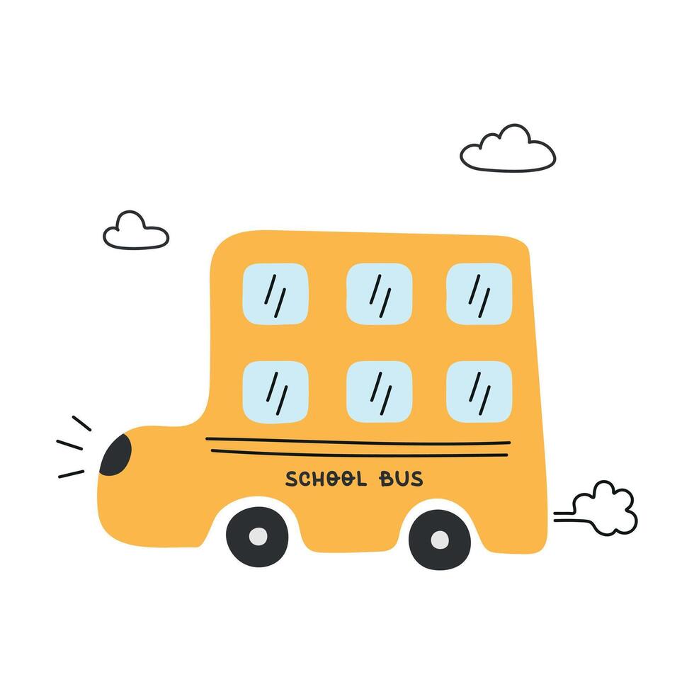 Yellow school bus illustration vector