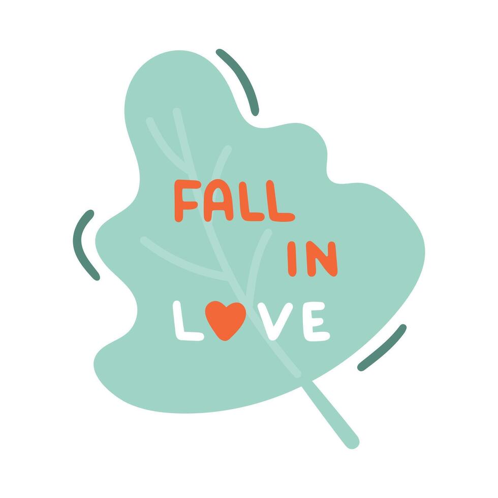 Fall in love handwritten lettering phrase vector