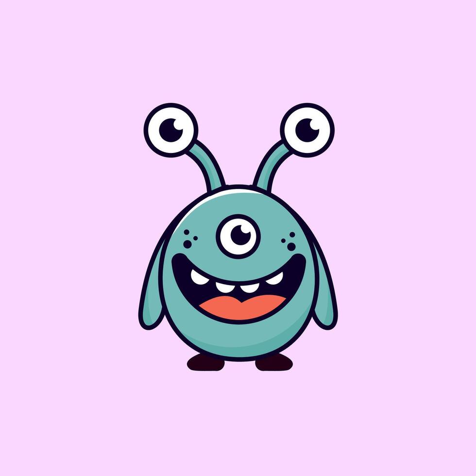 vectors simple round monster w...