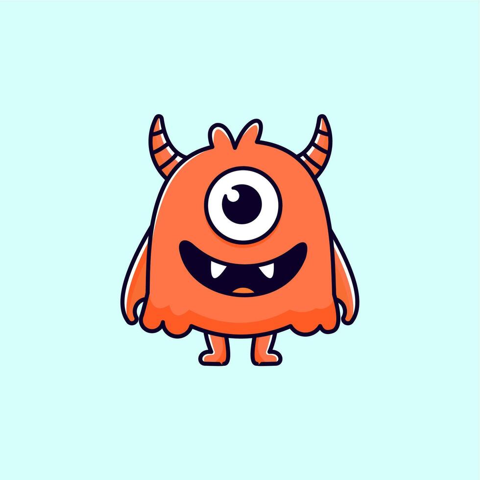 vectors simple one-eyed blue monster
