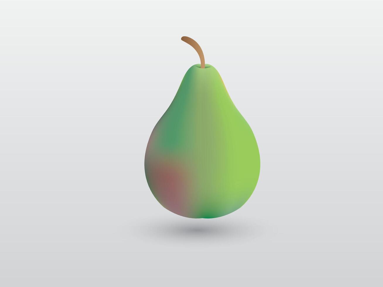 A sweet fresh green pear fruit with white background illustration vector