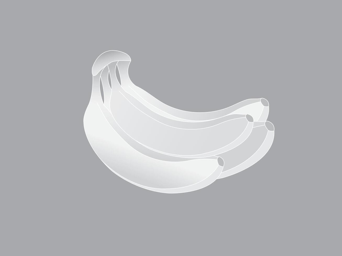 A group of white fresh banana icon drawing on gray paper illustration vector