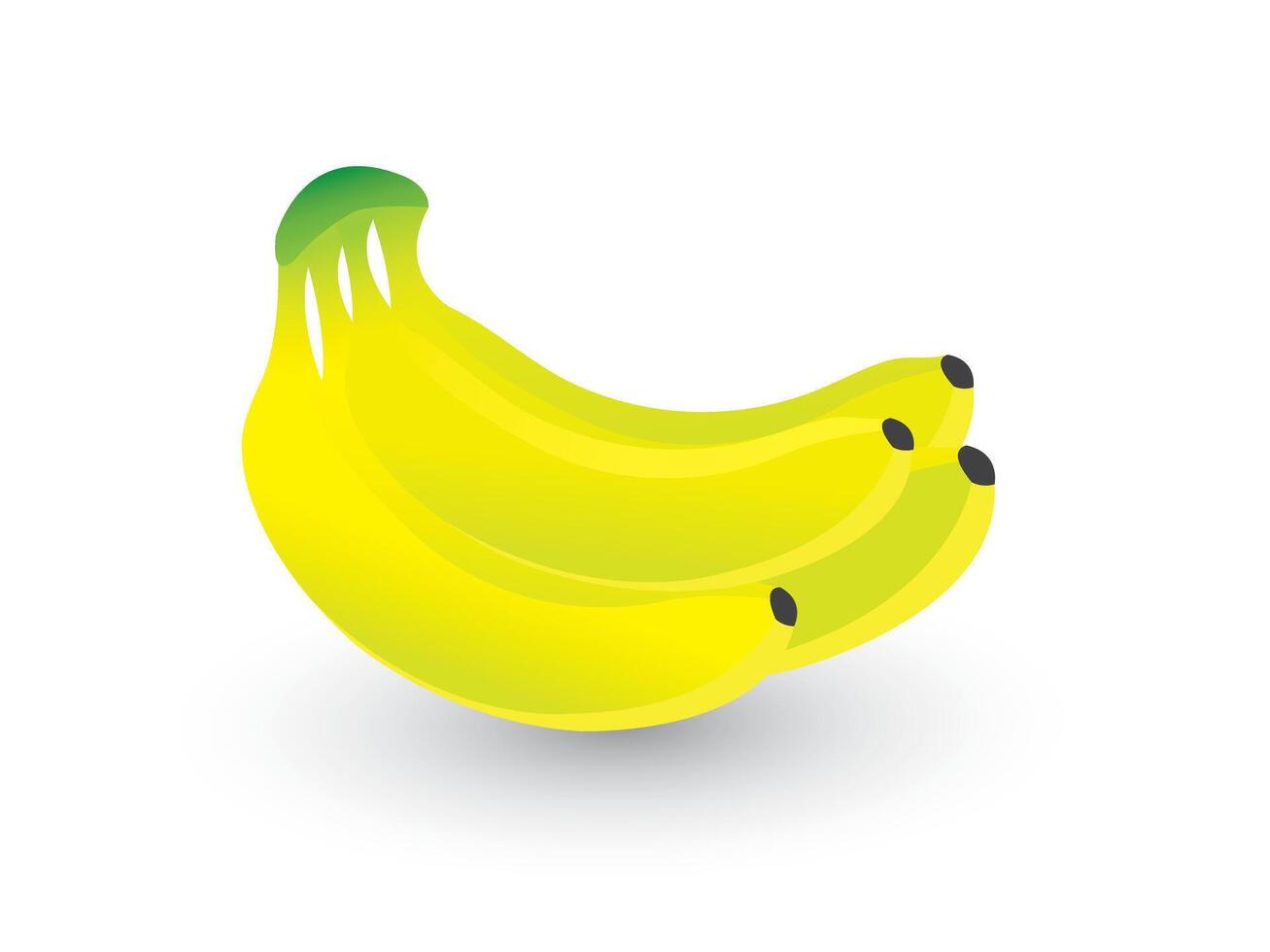 A set of yellow sweet fresh banana on white background illustration vector