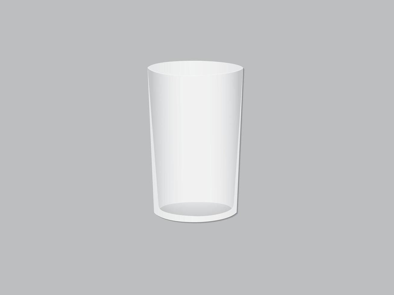 An empty white glass on gray or light black background illustration vector