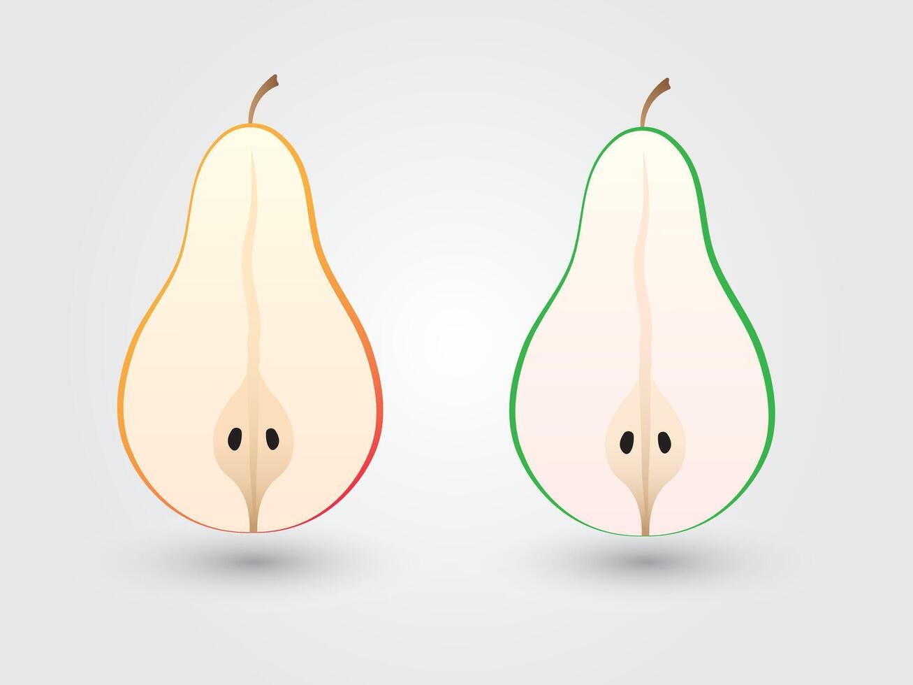 A sweet sliced pear fruit with white background illustration vector